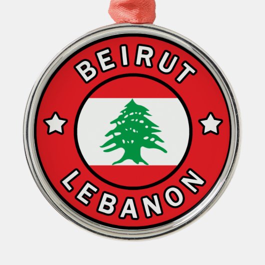 Beiroet Libanon Metalen Ornament (Voorkant)