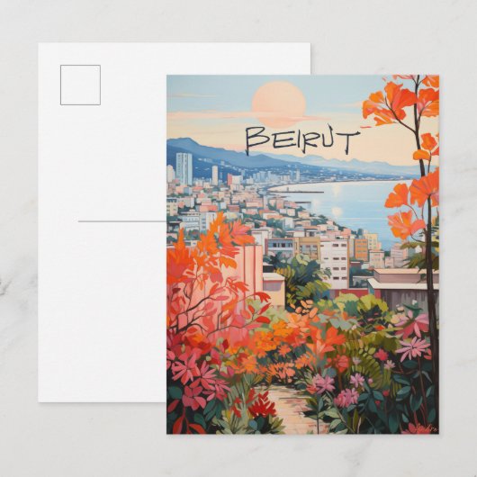 Beiroet Libanon Reizen Stad Esthetiek Briefkaart (Voorkant / Achterkant)