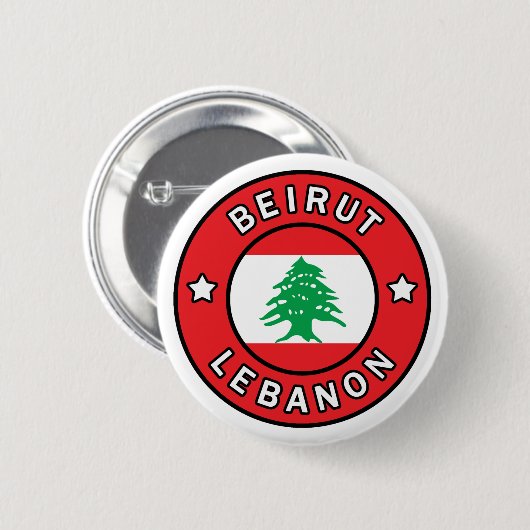 Beiroet Libanon Ronde Button 5,7 Cm (Voorkant /achterkant)