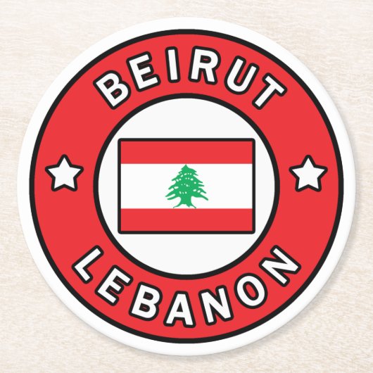 Beiroet Libanon Ronde Kartonnen Onderzetter (Voorkant)