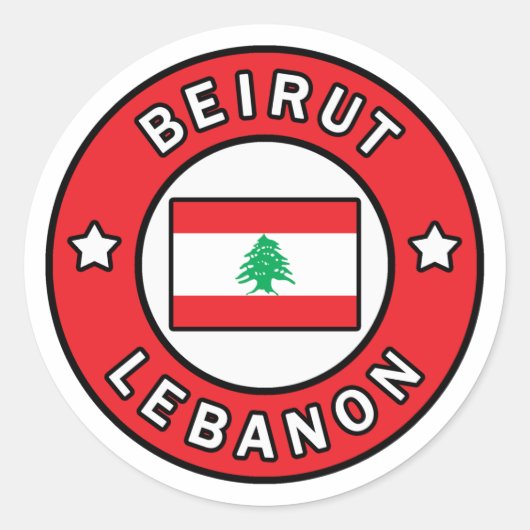 Beiroet Libanon Ronde Sticker (Voorkant)