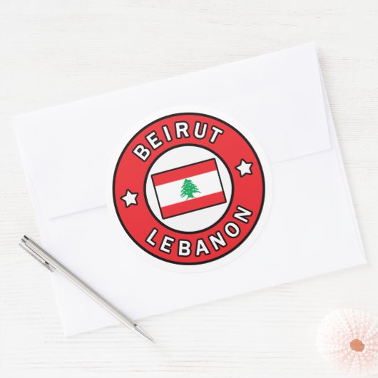 Beiroet Libanon Ronde Sticker (Envelop)