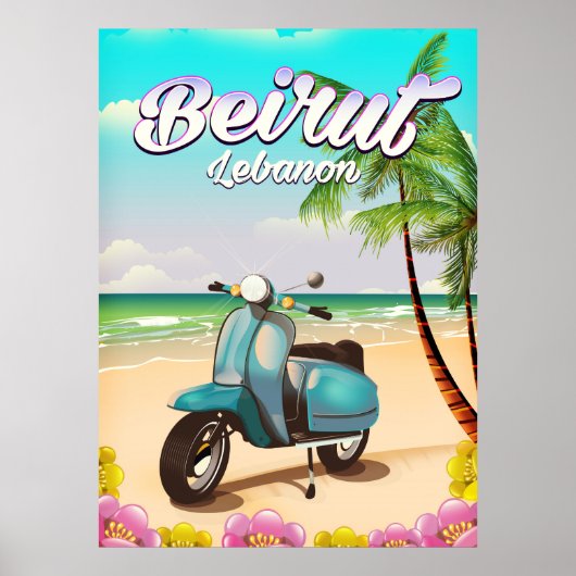 Beiroet Libanon Scooter-reisposter Poster (Voorkant)