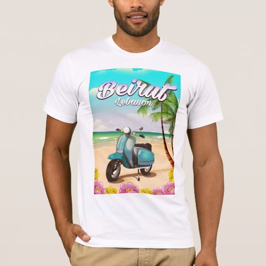 Beiroet Libanon Scooter reisposter T-shirt (Voorkant)