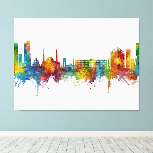 Beiroet Libanon Skyline Canvas Afdruk (Insitu (Houten vloer))