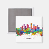 Beiroet Libanon Skyline Magneet (Voorkant / Achterkant)