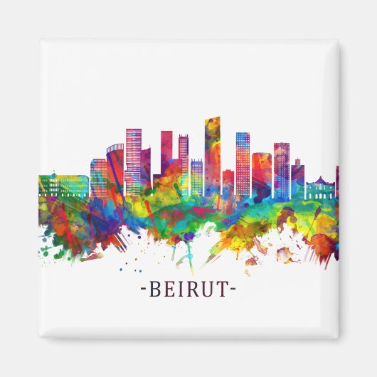 Beiroet Libanon Skyline Magneet (Voorkant)