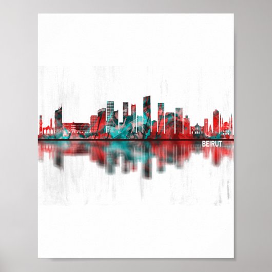 Beiroet Libanon Skyline Poster (Voorkant)