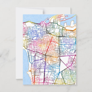 Beiroet Libanon Stadsplattegrond Briefkaart
