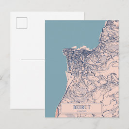 Beiroet Libanon Winderige Stad Kaart Reizen