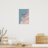 Beiroet Libanon Winderige Stad Kaart Reizen Poster (Keuken)