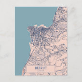Beirut Lebanon Breezy City Map Travel Briefkaart (Voorkant)