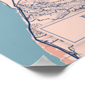 Beirut Lebanon Breezy City Map Travel Poster (Hoek)