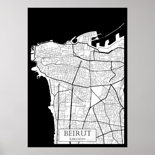 Beirut Lebanon Map Poster (Voorkant)