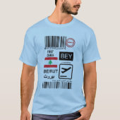 Beirut Lebanon travel ticket T-shirt (Voorkant)