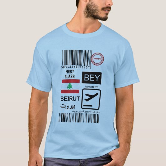 Beirut Lebanon travel ticket T-shirt (Voorkant)