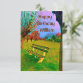 Beizoenterlente Waterverf tuinbank voor hem (Staand voorkant)