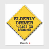 Bejaarde bestuurder, ga alsjeblieft rond. sticker (Vel)