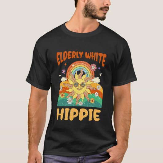 Bejaarde blanke hippie t-shirt (Voorkant)