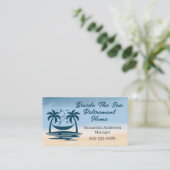 Bejaardentehuis QR Codes Strand Palm Tree Visitekaartje (Staand voorkant)