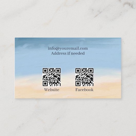 Bejaardentehuis QR Codes Strand Palm Tree Visitekaartje (Achterkant)