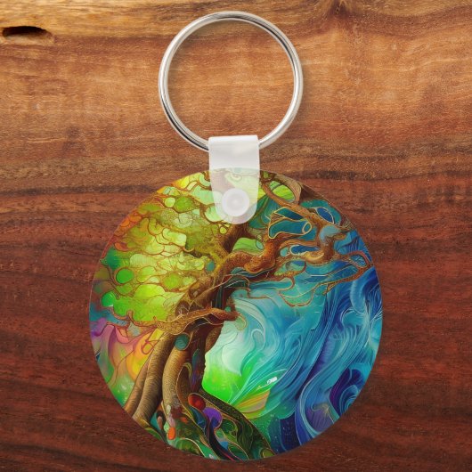 Bejewelde boom sleutelhanger (Achterkant)