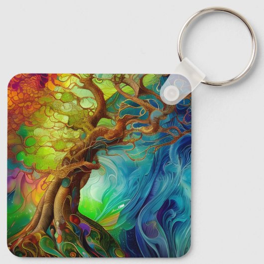 Bejewelde boom sleutelhanger (Achterkant)