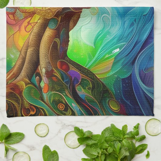 Bejewelde boom theedoek (Gevouwen)