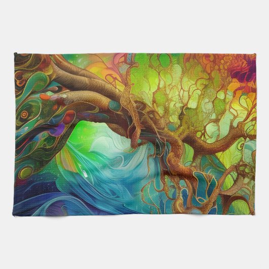 Bejewelde boom theedoek (Horizontaal)