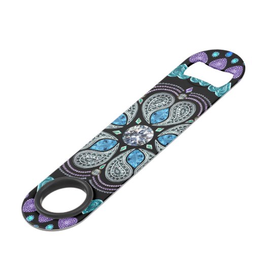 Bejewelde Diamond Heart Explosion Speed Flessenopener (Achterkant Gekanteld)