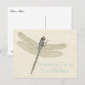 Bejewelde Dragonfly Birthday Wishes Briefkaart (Voorkant / Achterkant)