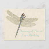 Bejewelde Dragonfly Birthday Wishes Briefkaart (Voorkant)