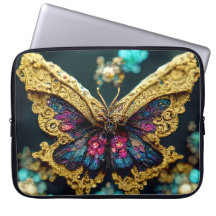 Bejewelde Gold Gemstone Butterfly-laptophoes