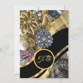 Bejewelde gouden bruiloft kaart (Achterkant)