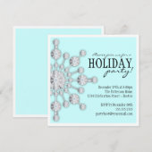 Bejewelde Snowflake Holiday Party Uitnodiging (Voorkant / Achterkant)