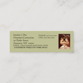 BEJEWELDE VICTORIAANS PARLOR CAT CALLING/CONTACT C MINI VISITEKAARTJE