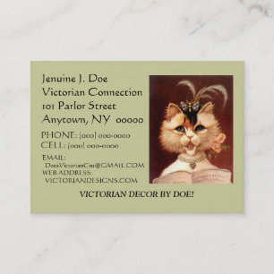 BEJEWELDE VICTORIAANS PARLOR CAT CALLING/CONTACT C VISITEKAARTJE