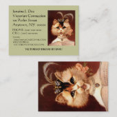 BEJEWELDE VICTORIAANS PARLOR CAT CALLING/CONTACT C VISITEKAARTJE (Voorkant / Achterkant)