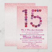 Bejeweled 15th Birthday Quinceañera Party nodigt u Kaart (Voorkant / Achterkant)