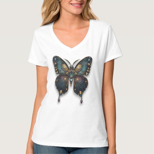 Bejeweled Butterfly Dames T-shirt (Voorkant)