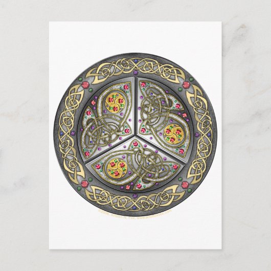 Bejeweled Celtic Shield Briefkaart (Voorkant)