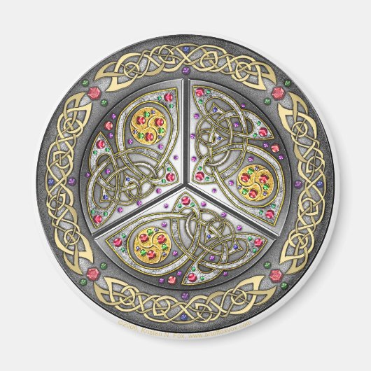 Bejeweled Celtic Shield Magneet (Voorkant)