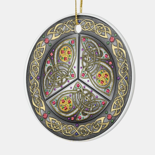 Bejeweled Celtic Shield Ornament (Links)