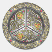 Bejeweled Celtic Shield Ronde Sticker (Voorkant)