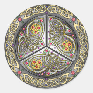 Bejeweled Celtic Shield Ronde Sticker