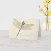 Bejeweled Dragonfly Thinking of You Card Kaart (Gele Bloem)