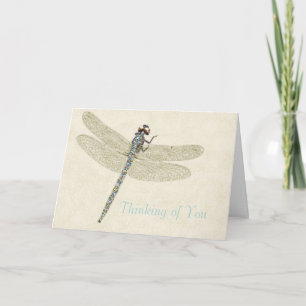 Bejeweled Dragonfly Thinking of You Card Kaart