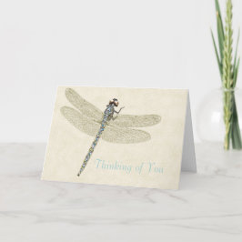 Bejeweled Dragonfly Thinking of You Card Kaart