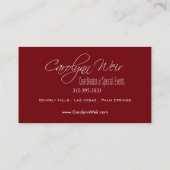 "Bejeweled" - Glamoureus Elegant Event Planner Visitekaartje (Achterkant)