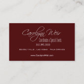 "Bejeweled" - Glamoureus Elegant Event Planner Visitekaartje (Achterkant)